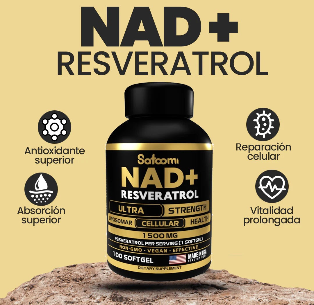 NAD+RESVERASTROL - Cápsulas de Reparación Celular 🌿💡 (60 Cápsulas)