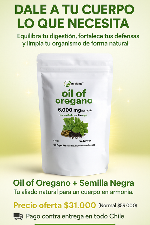 Aceite De Oregano 6000 Mg (60 cápsulas)