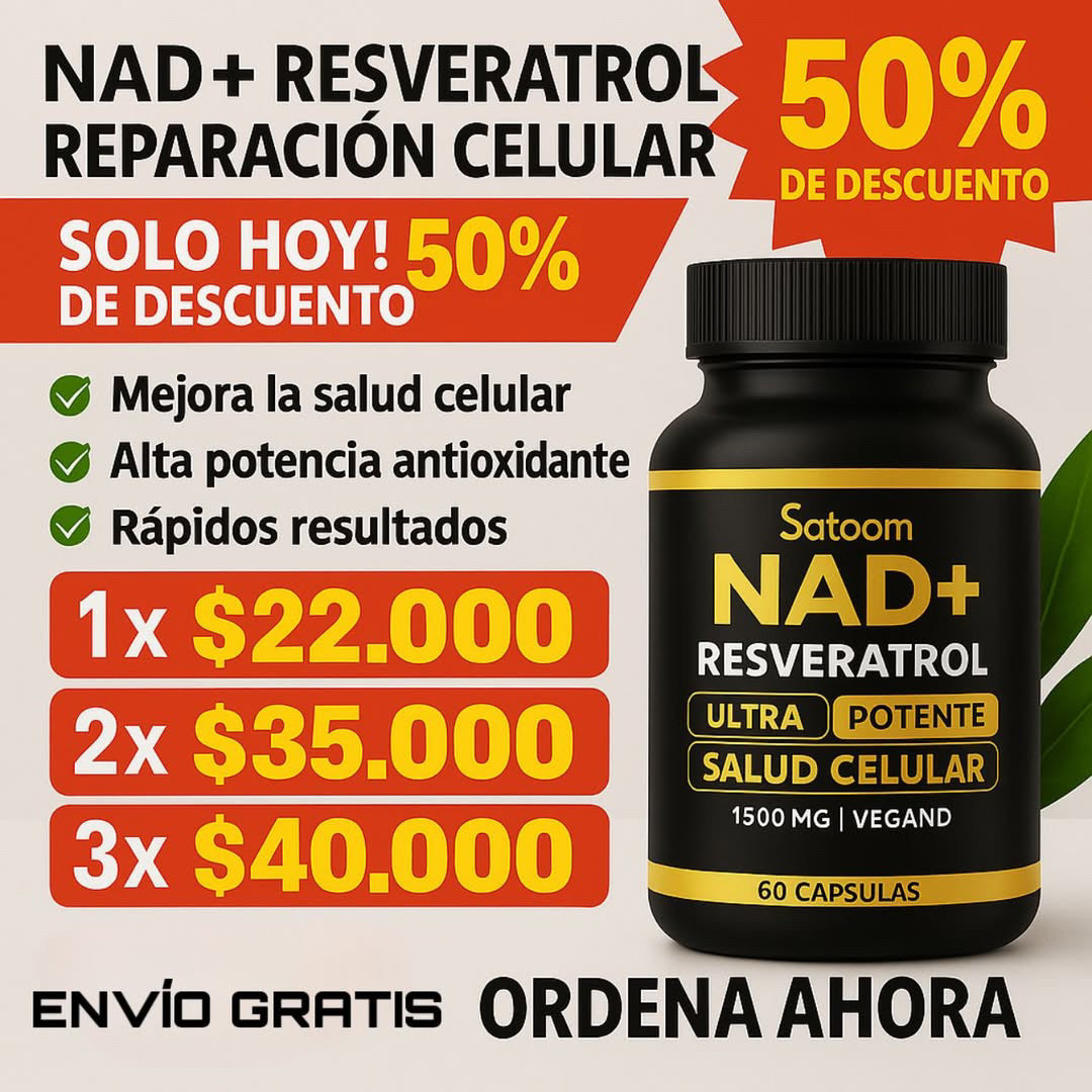NAD+RESVERASTROL - Cápsulas de Reparación Celular 🌿💡 (60 Cápsulas)