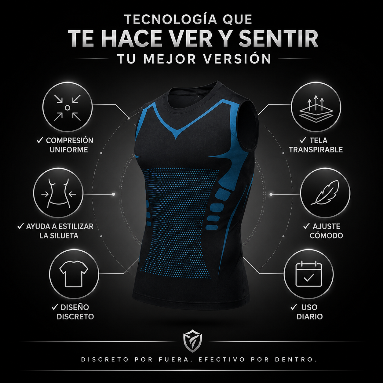 Faja Chaleco Ionico Reductor Hombre