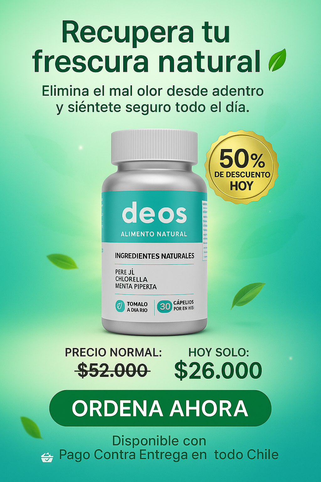 Desodorante Interno DEOS Elimina el mal olor de raíz naturalmente