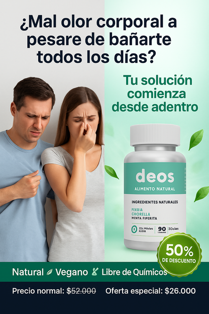 Desodorante Interno DEOS Elimina el mal olor de raíz naturalmente