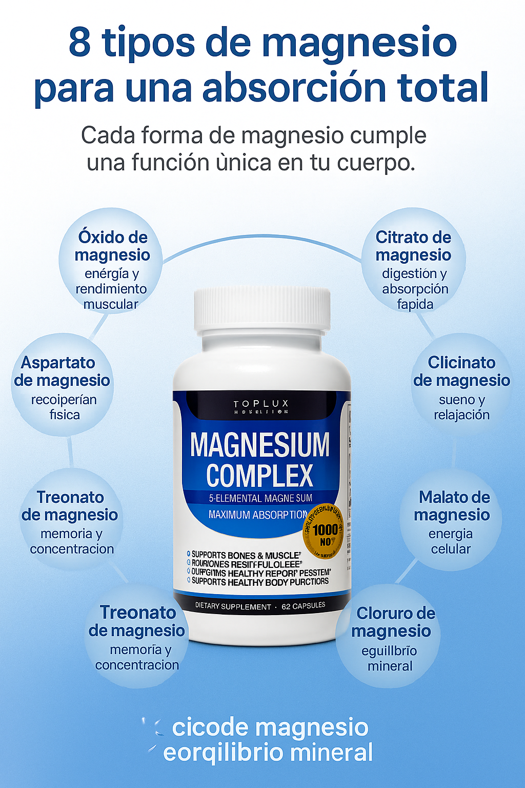 MAGNESIO COMPLEX 8 1000 MG - EL 3ERO. ES GRATIS 🔥 ADEMÁS TE REGALAMOS EL ENVÍO 🚚